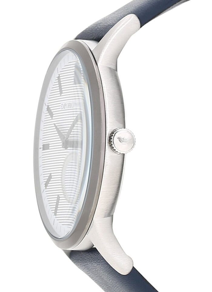 Emporio Armani Renato White DIal Blue Leather Strap Watch For Men - AR11119 - Image 5
